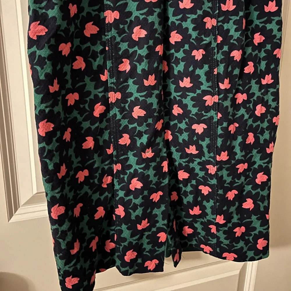 Boden Forest & Navy Floral Louise Textured Midi Sheath Dress US6R - Picture 9 of 12